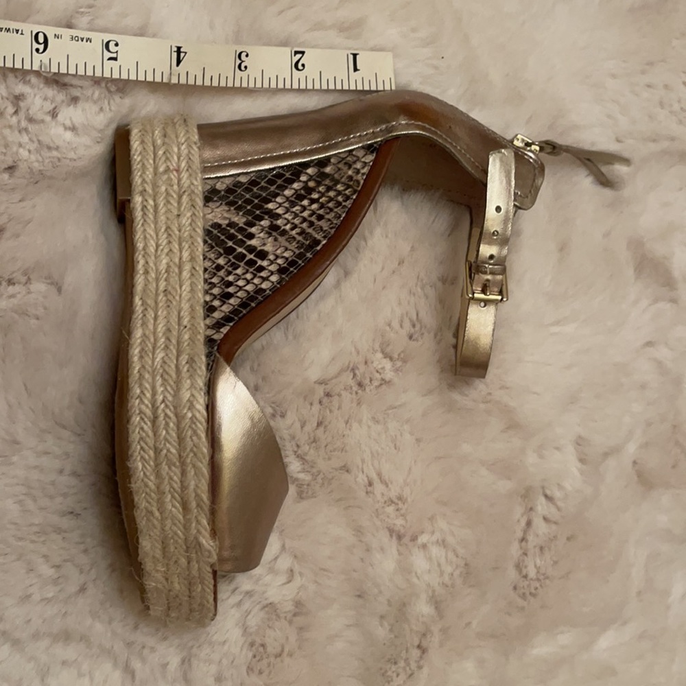 Enzo Angiolini Gold Espadrilles with reptile pattern sz6 - Picture 7 of 7